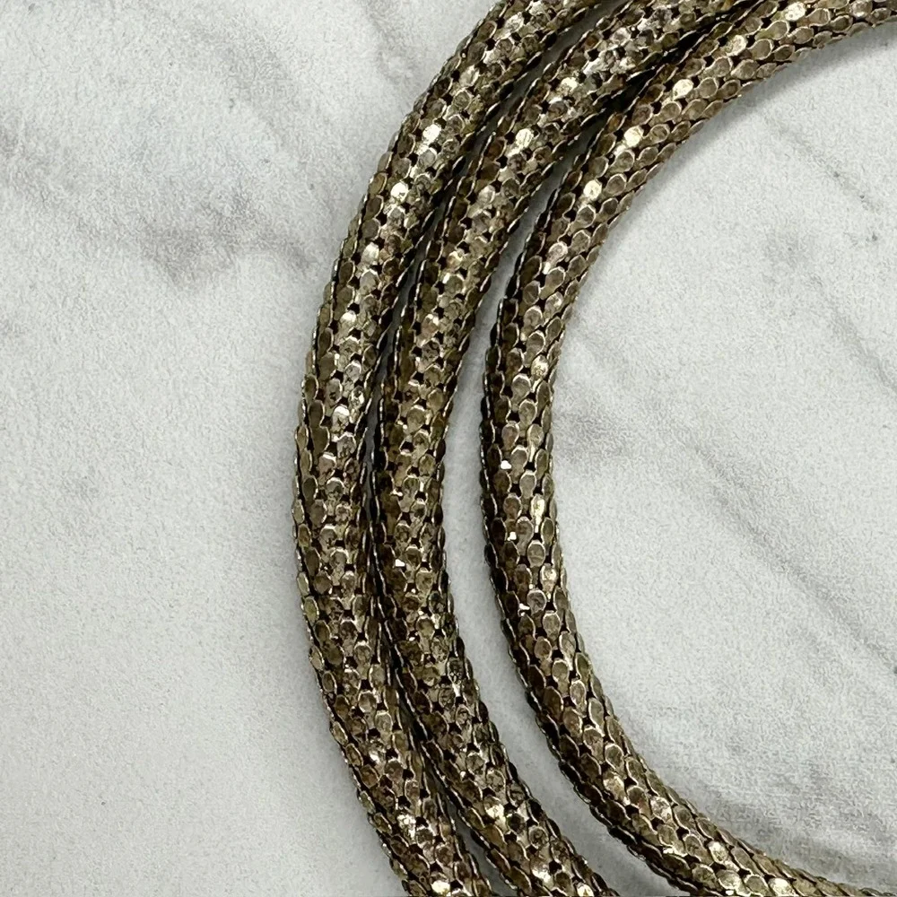 Vintage Gold-Tone Snake Waist Belt with Pearl Eye
